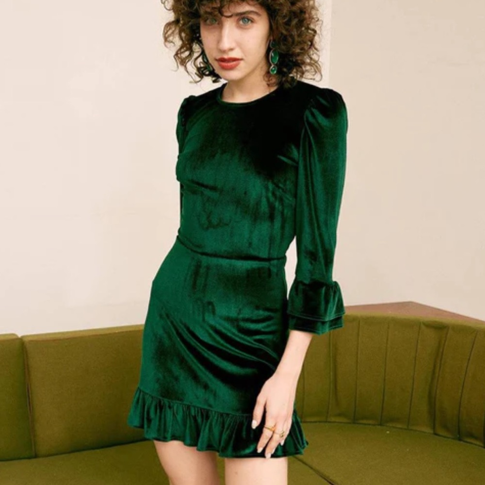 Dark Green Velvet Dress